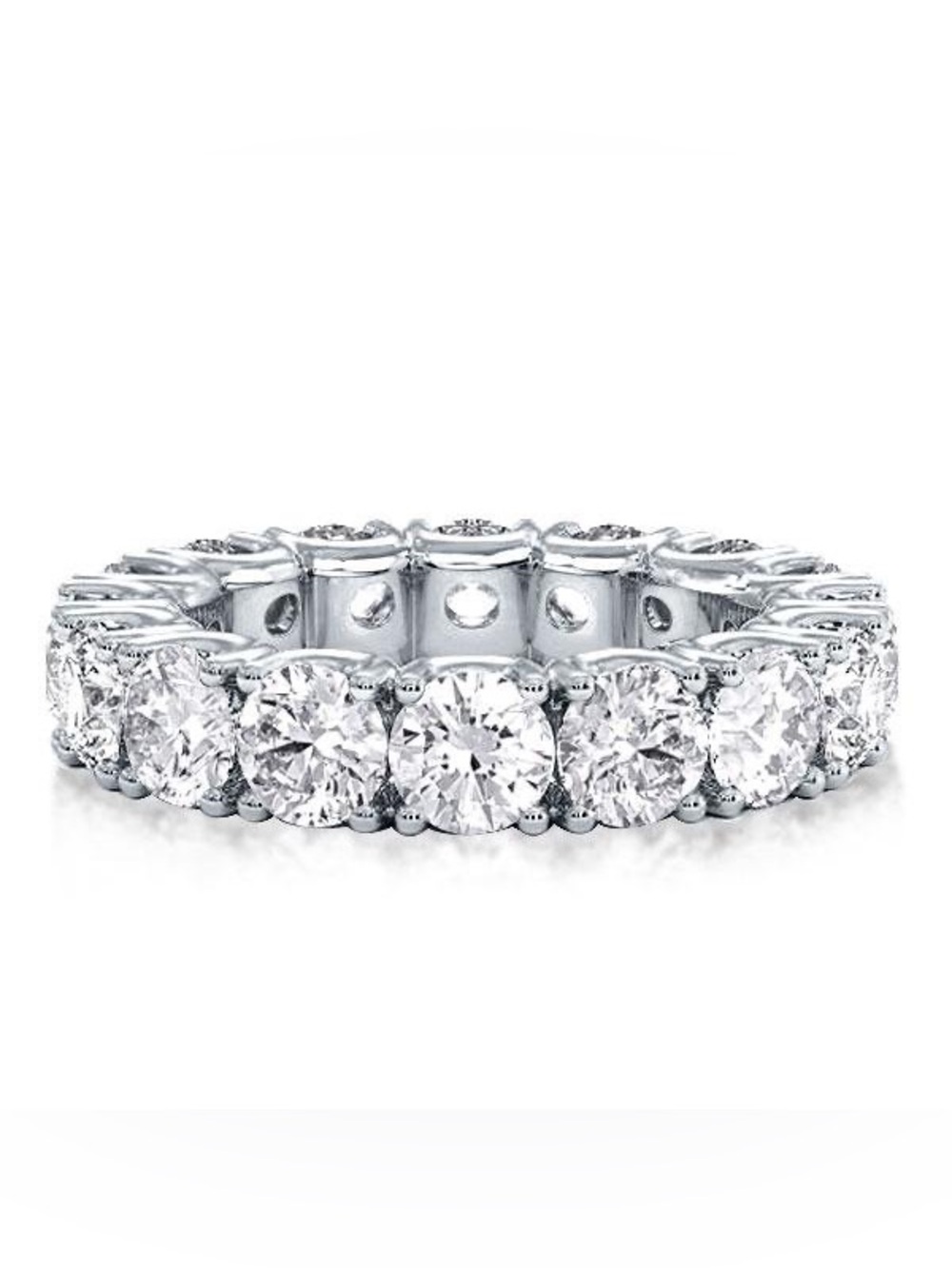 Round Cut Eternity Wedding Band For Women In Sterling Silver